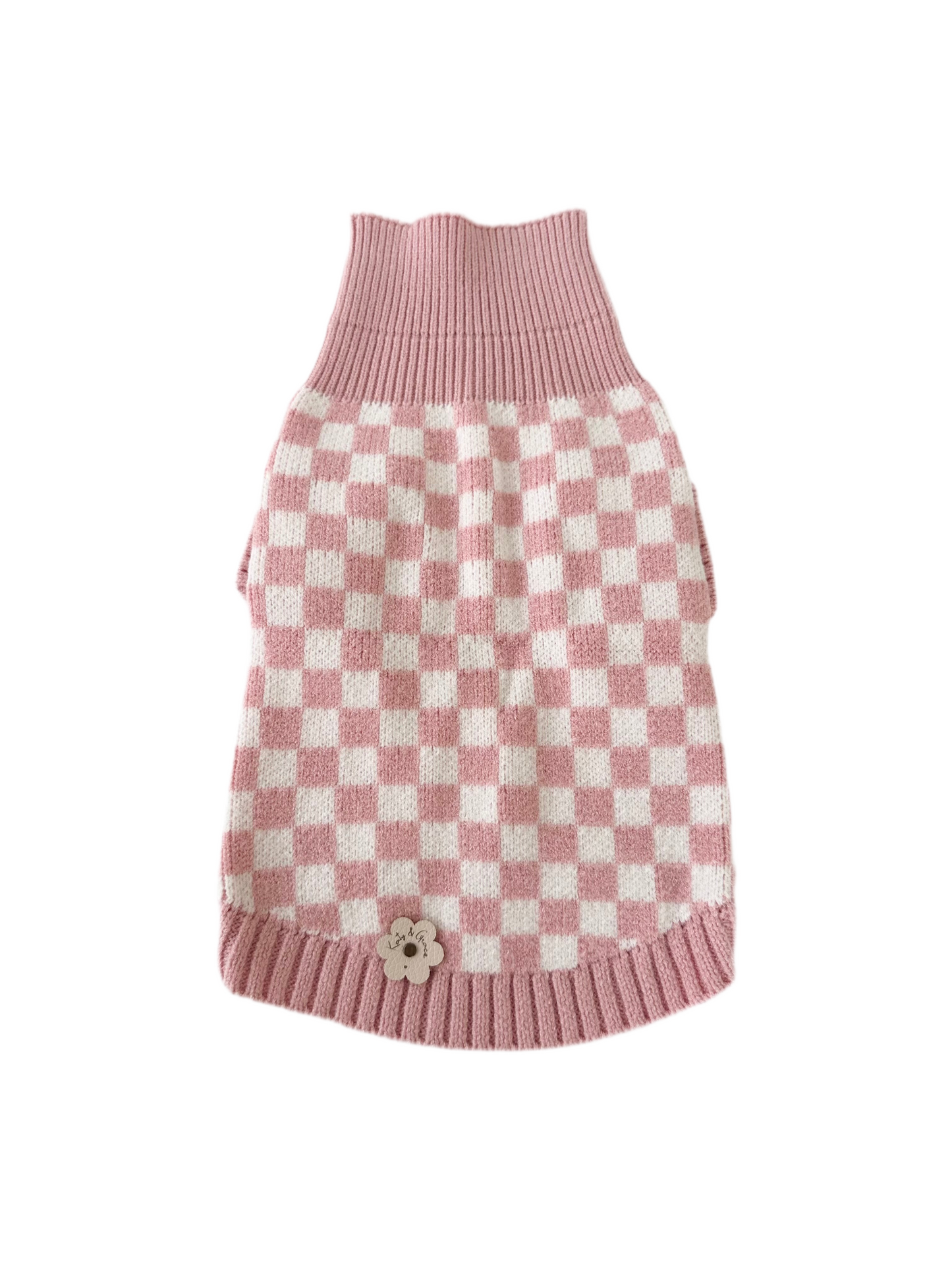 Knit Sweater - Cuddle Check pink
