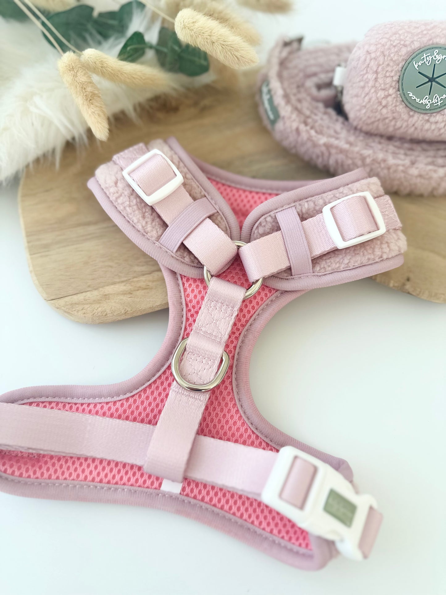 Adjustable Harness - Cozy Teddy dusty rose