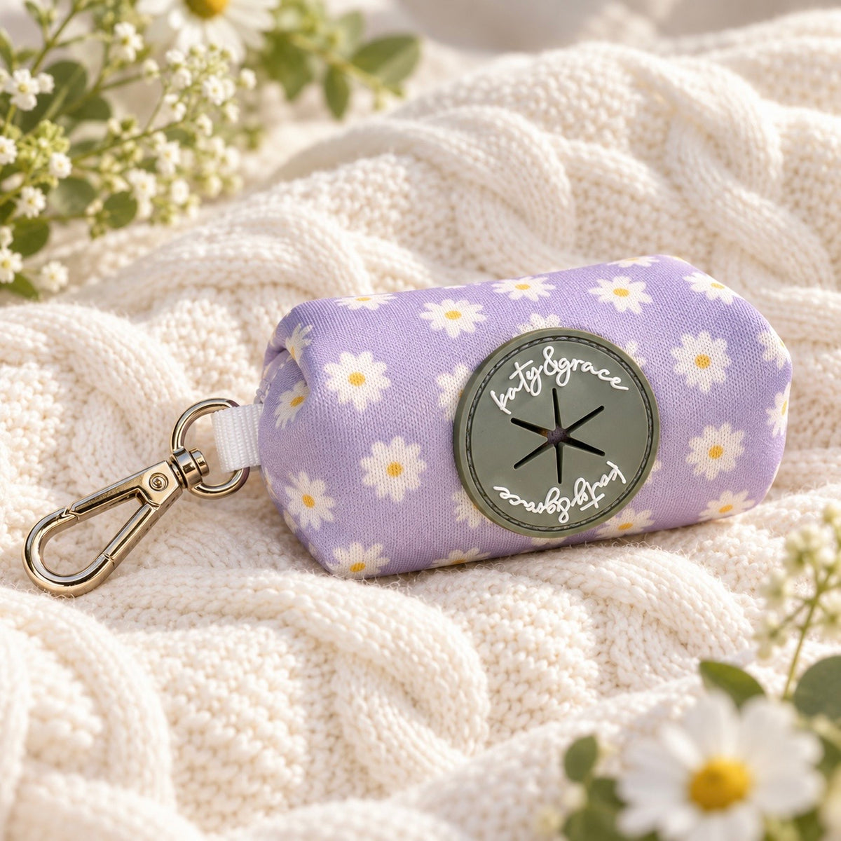Poop Bag Dispenser - Lilac Daisy