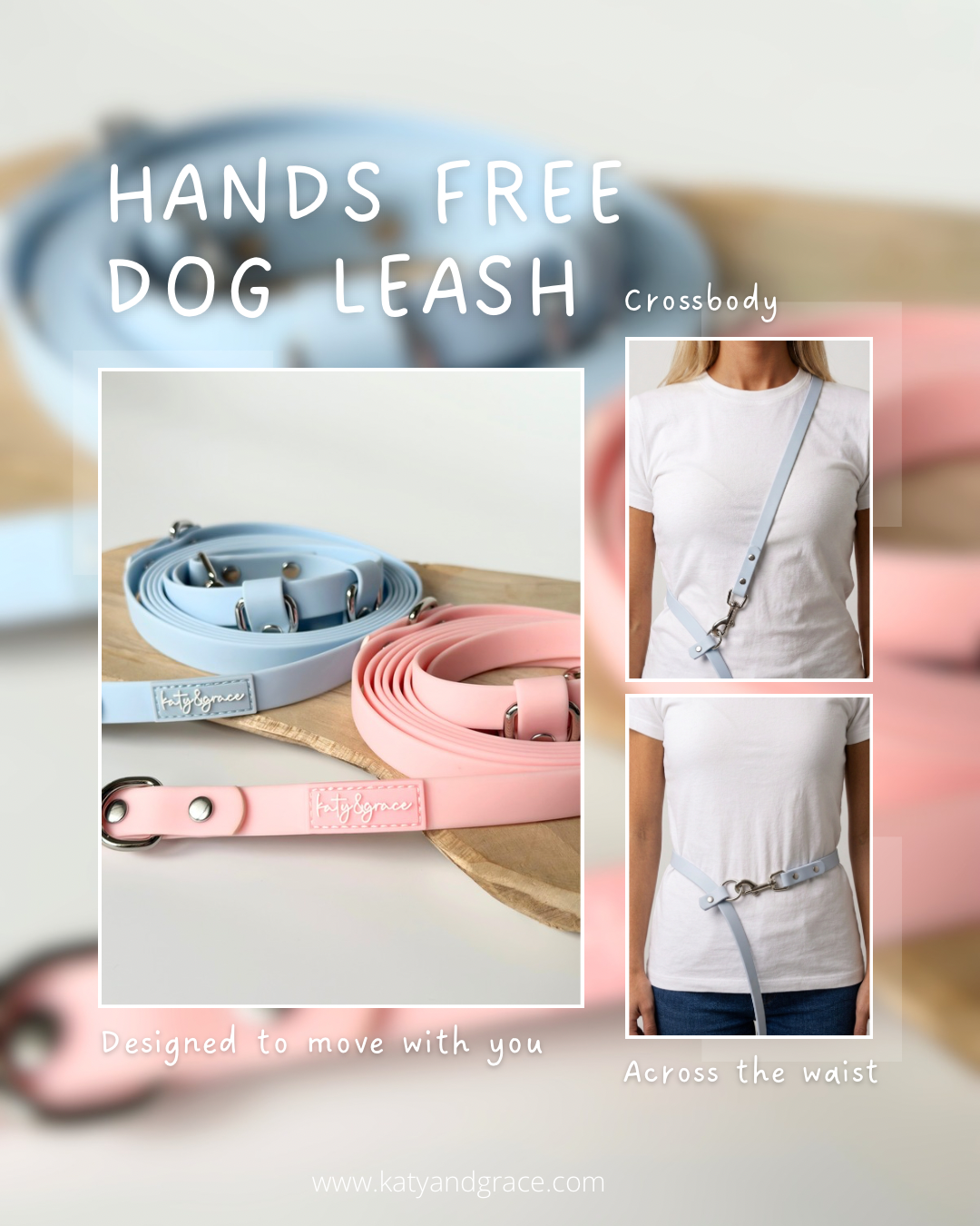 Hands-Free Leash - puppy pink