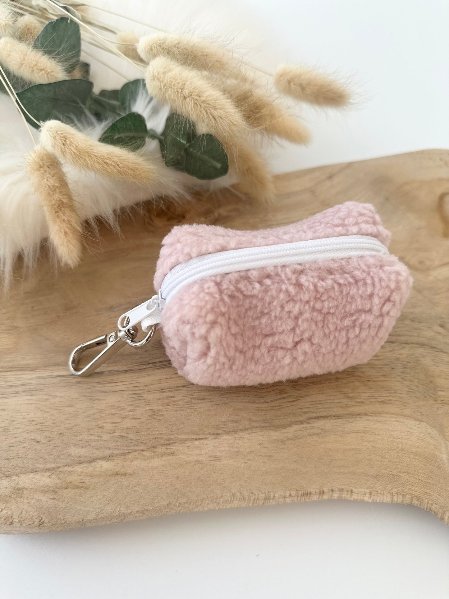 Poop Bag Dispenser - Cozy Teddy dusty rose