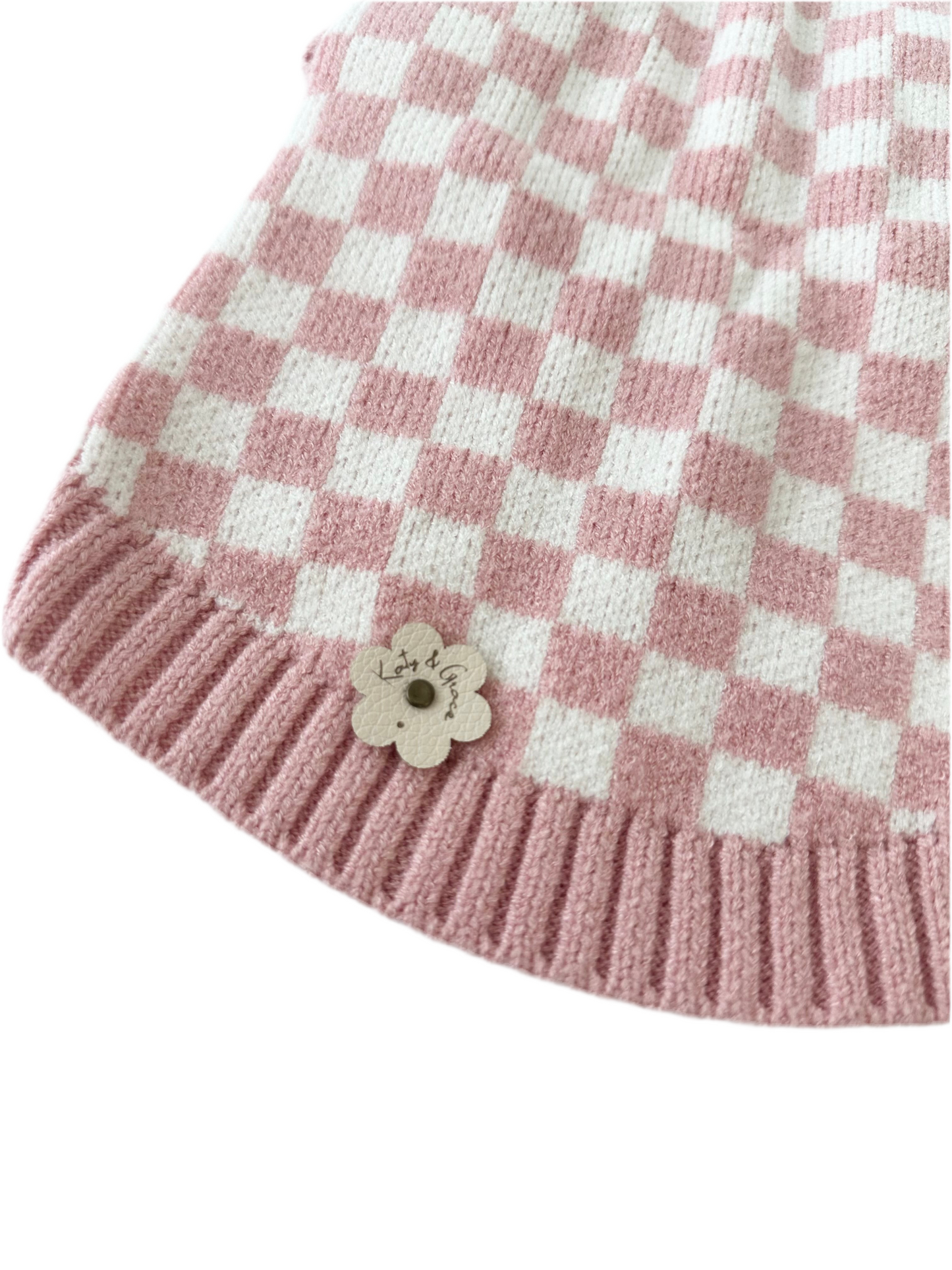 Knit Sweater - Cuddle Check pink