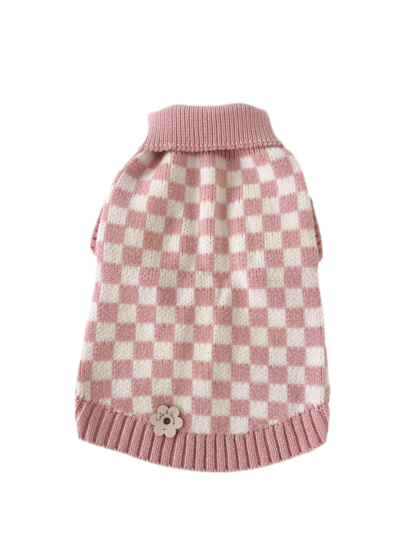 Knit Sweater - Cuddle Check pink