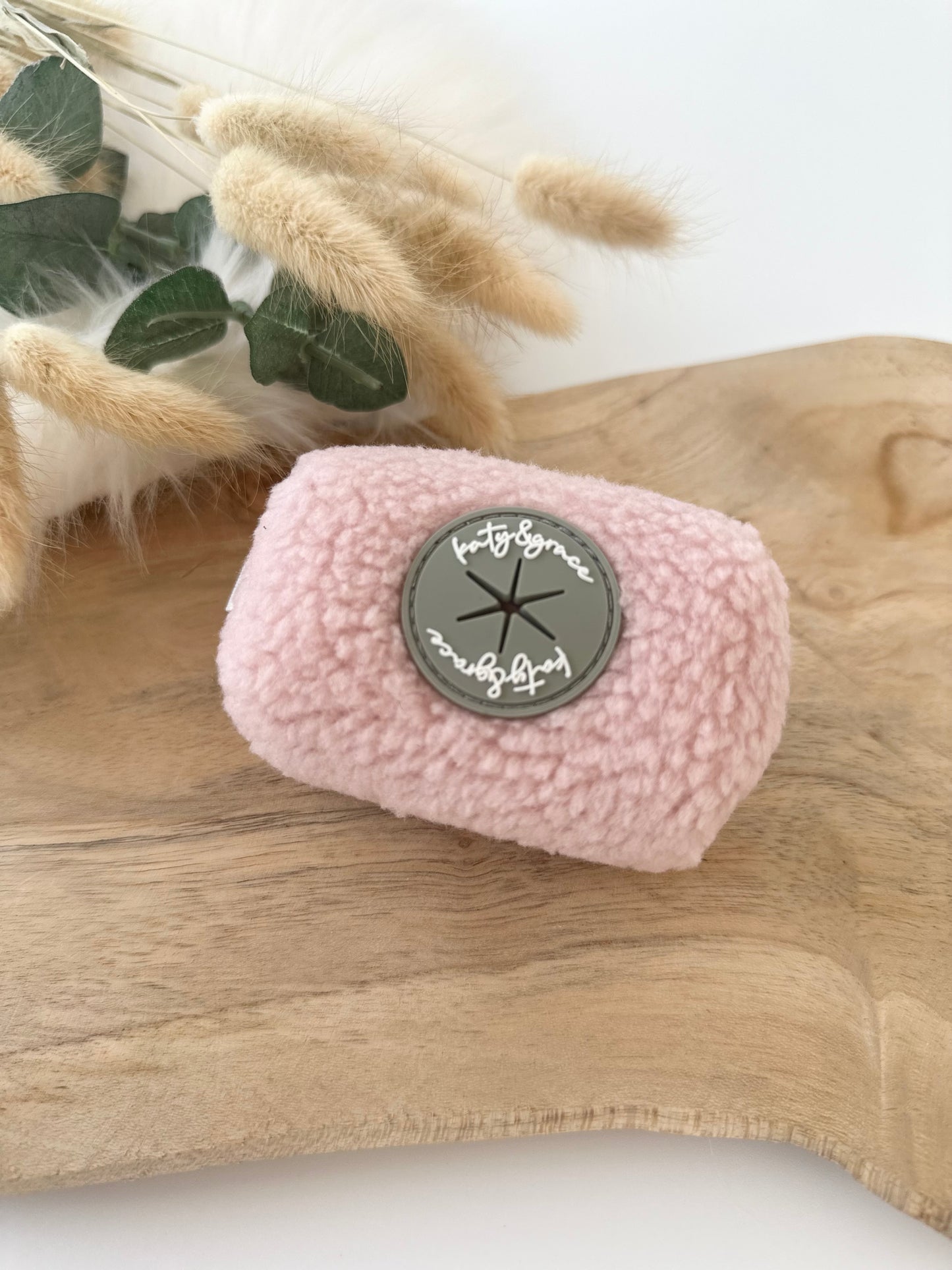 Poop Bag Dispenser - Cozy Teddy dusty rose