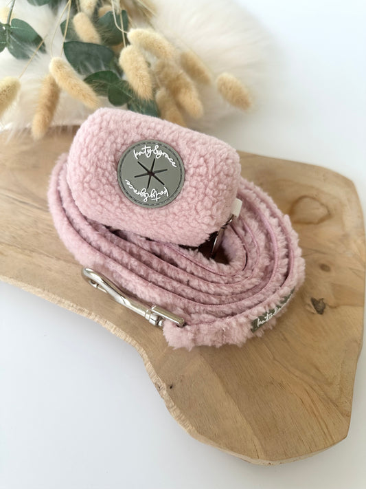 Poop Bag Dispenser - Cozy Teddy dusty rose