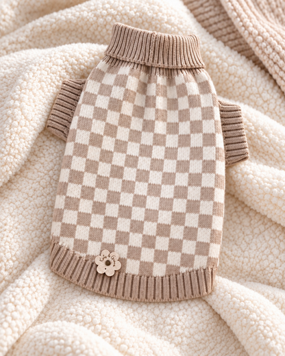 Knit Sweater - Cuddle Check beige