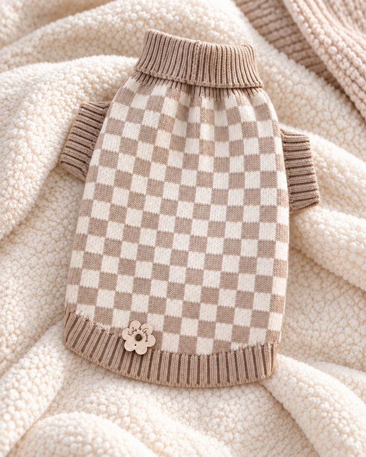 Knit Sweater - Cuddle Check beige