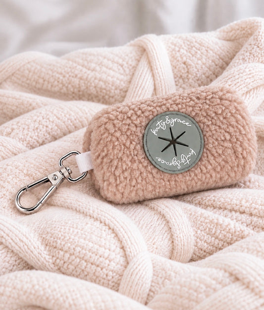 Poop Bag Dispenser - Cozy Teddy warm sand