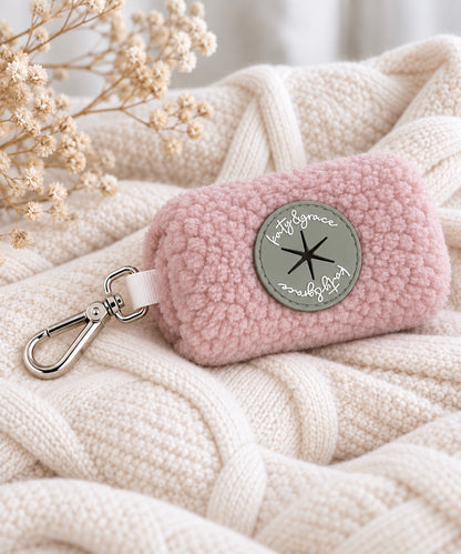 Poop Bag Dispenser - Cozy Teddy dusty rose